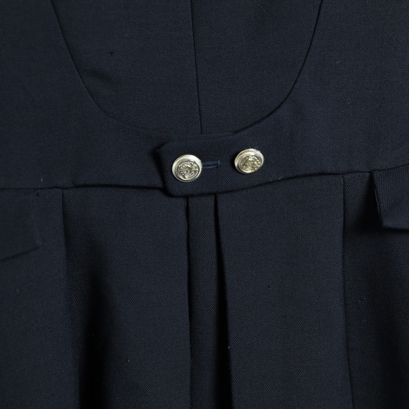 Zara dark navy blue wool military coat double-breasted buttons winter fall XS S - Picture 11 of 11